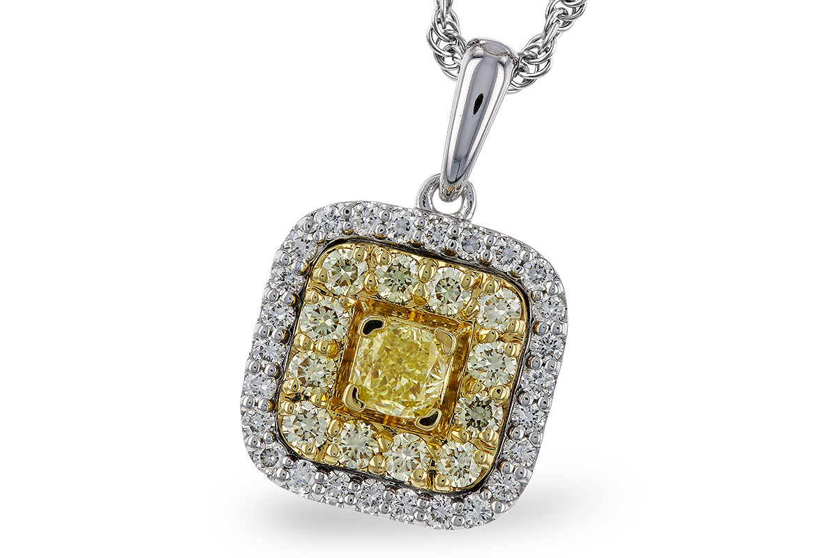L275-22686: NECK .23 FANCY YELLOW DIAMONDS .65 TW