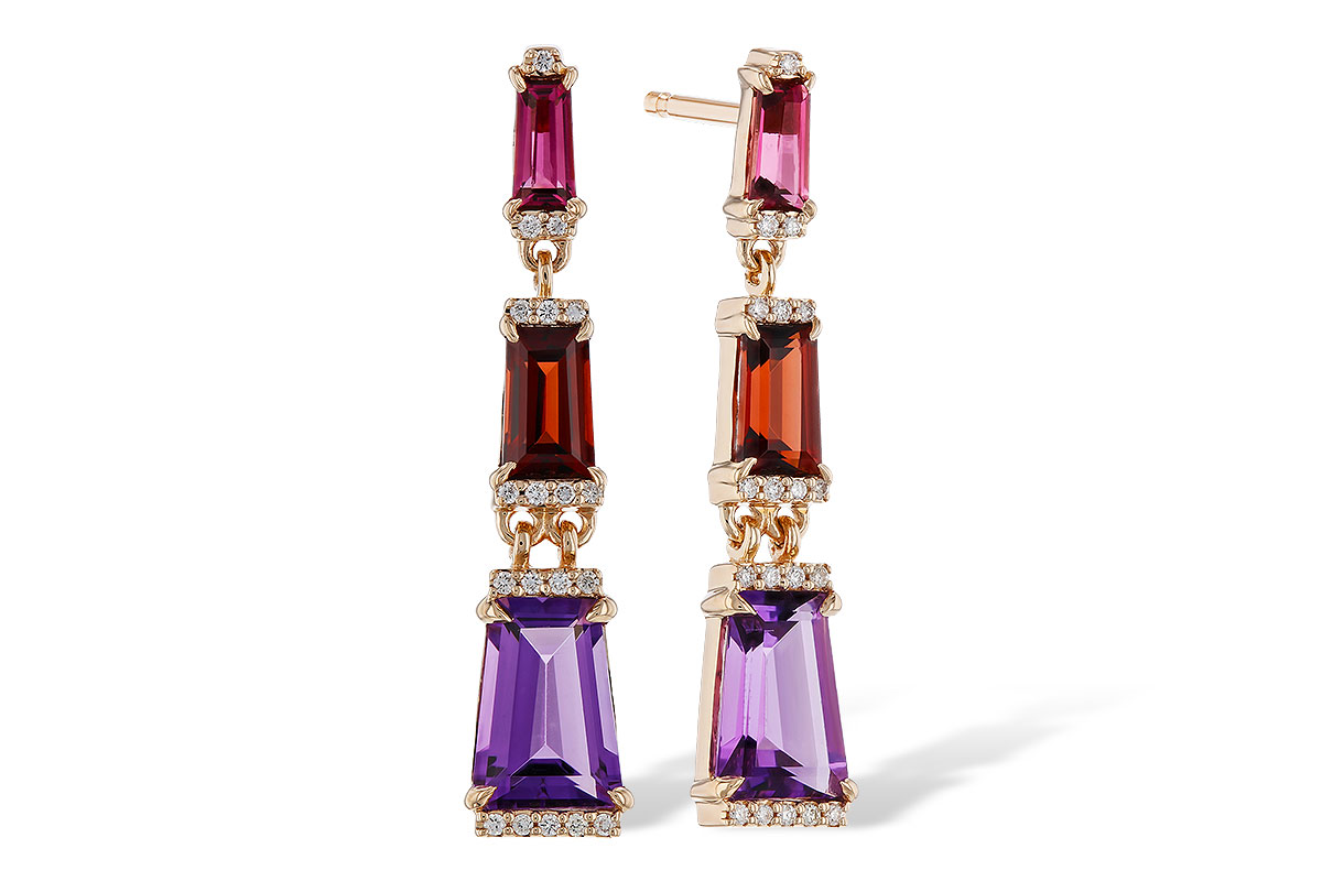 L275-22704: EARRINGS 1.98 SEMI-PREC (PT,GT,AMY) 2.05 TGW