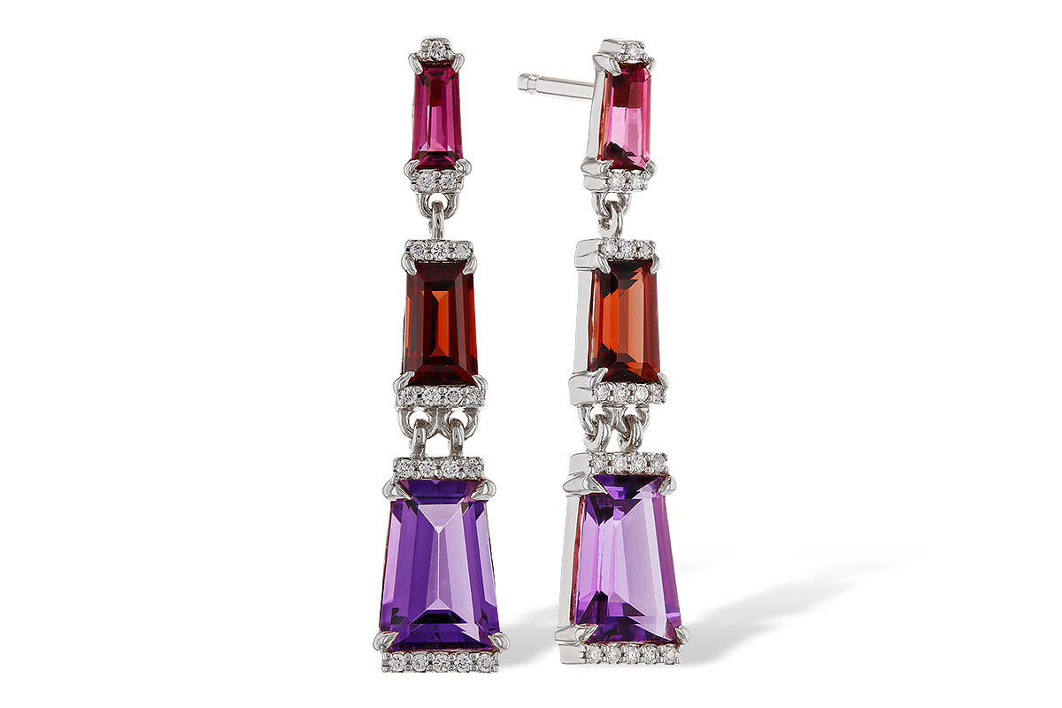 L275-22704: EARRINGS 1.98 SEMI-PREC (PT,GT,AMY) 2.05 TGW