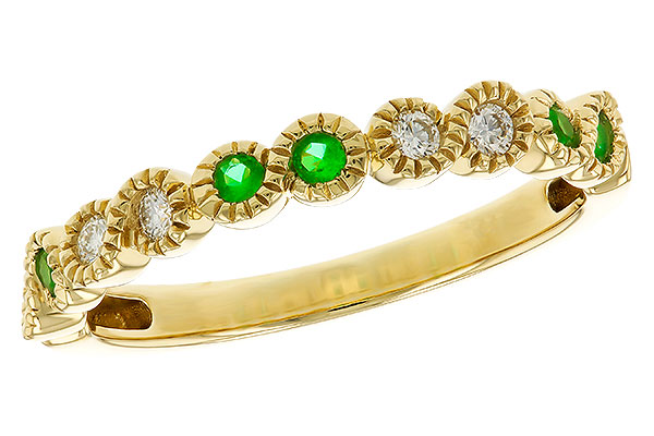 L275-25431: LDS WED RG .11 TW EMERALD .20 TGW