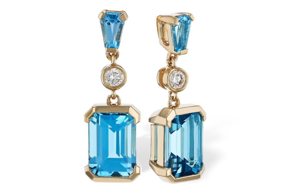 L275-26331: EARRINGS 2.37 TW BLUE TOPAZ 2.44 TGW
