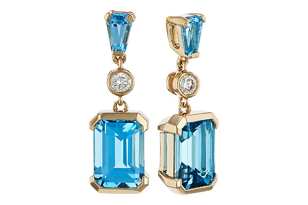 L275-26331: EARRINGS 2.37 TW BLUE TOPAZ 2.44 TGW