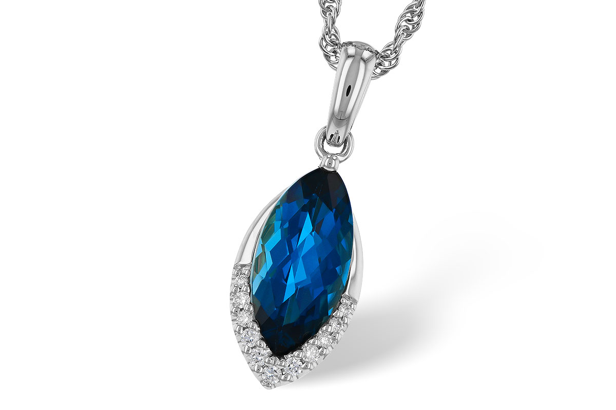 L275-26359: NECK 2.14 LONDON BLUE TOPAZ 2.20 TGW (12x6MM MQ)