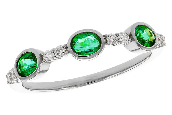 L275-27186: LDS WEDDING RG .46 TW EMERALD .58 TGW