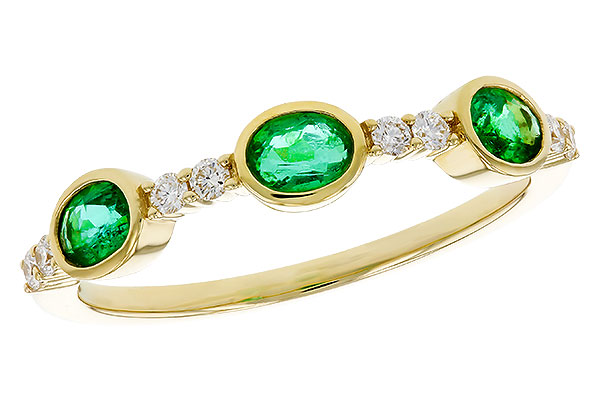 L275-27186: LDS WEDDING RG .46 TW EMERALD .58 TGW