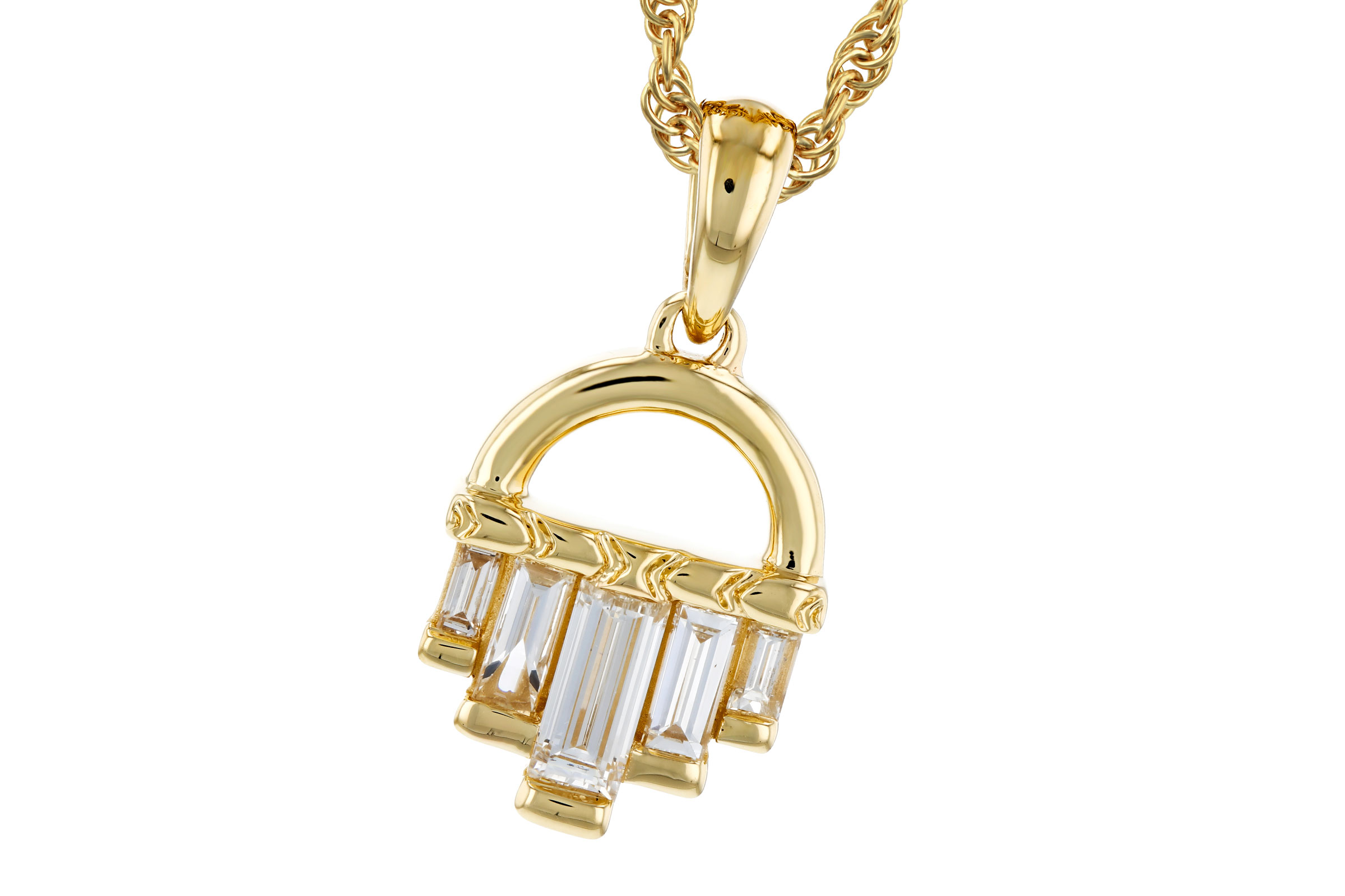 L276-11759: NECKLACE .46 TW BAGUETTE DIAMONDS