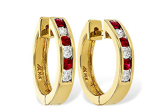 M001-58095: EARRINGS .29 RUBY .50 TGW