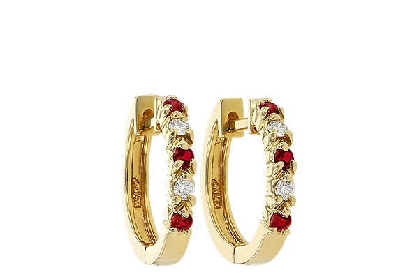 M001-58113: EARRINGS .17 RUBY .26 TGW