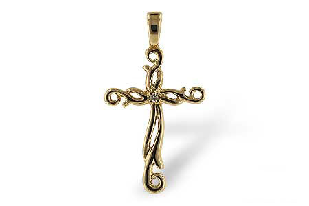 M007-04495: CROSS PENDANT .01 BR
