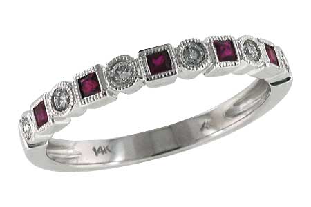 M097-07268: LDS WED RG .18 RUBY .30 TGW