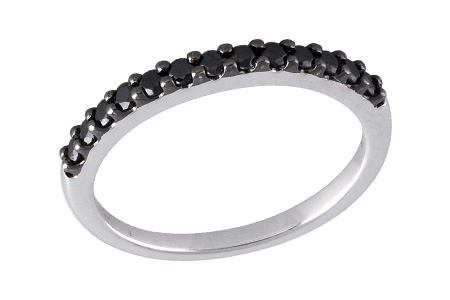 M186-12704: LDS WED RG .29 BLK DIAS TW