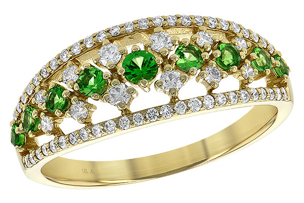 M190-64504: LDS RG .35 GREEN GARNET .67 TGW