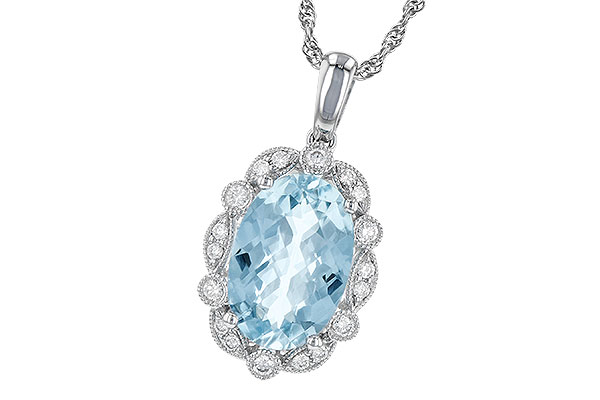 M190-69940: NECKLACE 2.40 AQUA 2.57 TGW (12x8MM AQ)