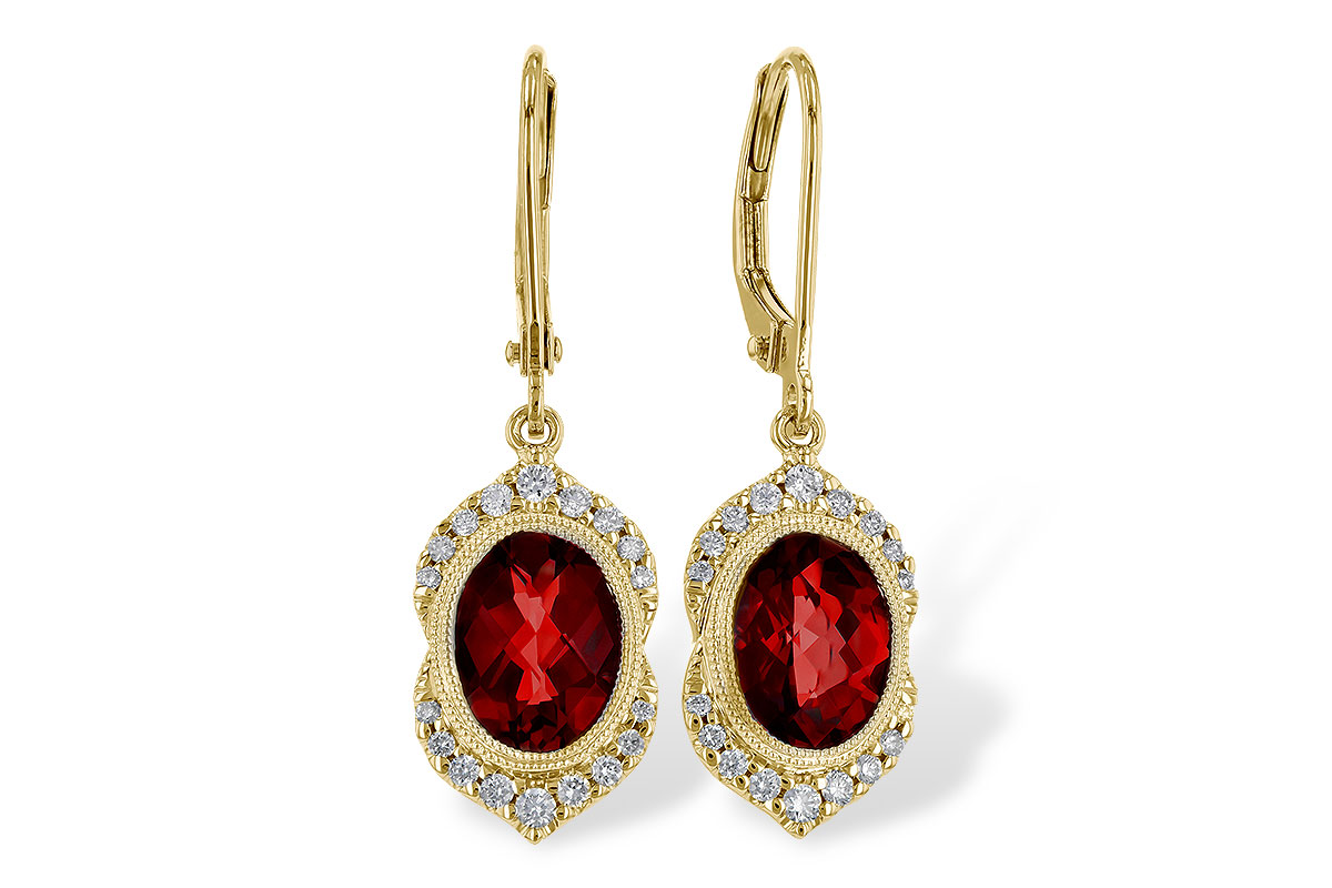 M275-19022: EARRING 3.06 GARNET 3.25 TGW