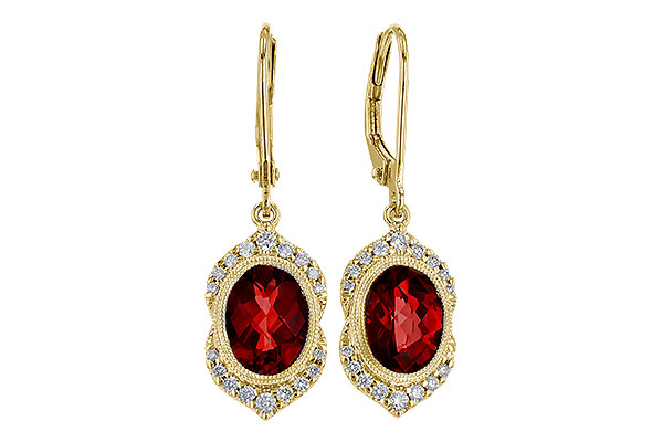 M275-19022: EARRING 3.06 GARNET 3.25 TGW