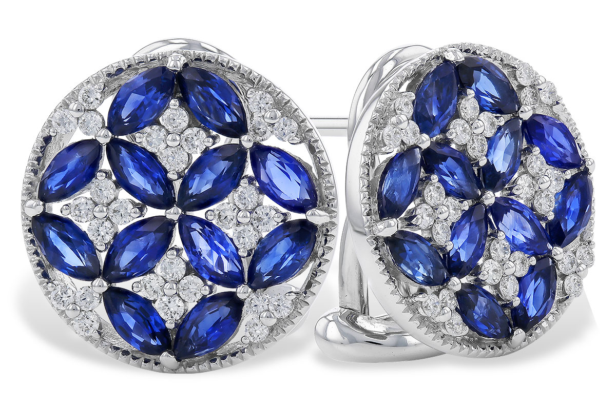 M275-19995: EARRINGS 2.07 TW SAPPHIRE 2.37 TGW