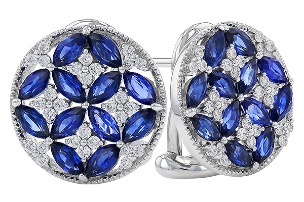 M275-19995: EARRINGS 2.07 TW SAPPHIRE 2.37 TGW