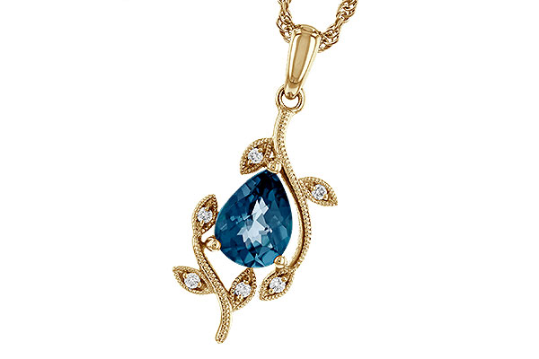M275-22695: NECK 1.20 LONDON BLUE TOPAZ 1.25 TGW (8x6MM LBT)