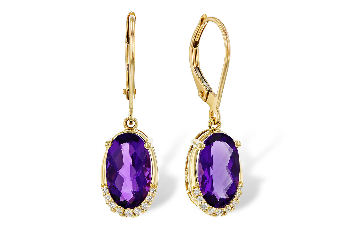 M275-26359: EARRINGS 2.70 TW AMETHYST 2.78 TGW (10x6MM OV)