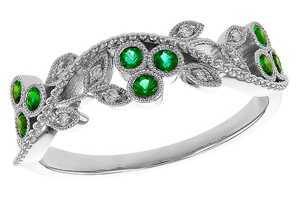 M275-27186: LDS WED RG .17 EMERALD TW .23 TGW