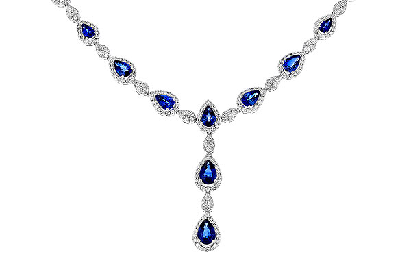 M275-27231: NECKLACE 4.82 TW SAPPHIRE 7.02 TGW (17")