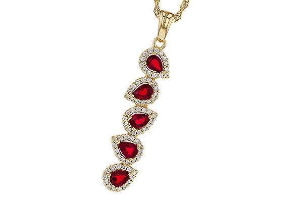 M275-27268: NECKLACE .90 TW RUBY 1.14 TGW