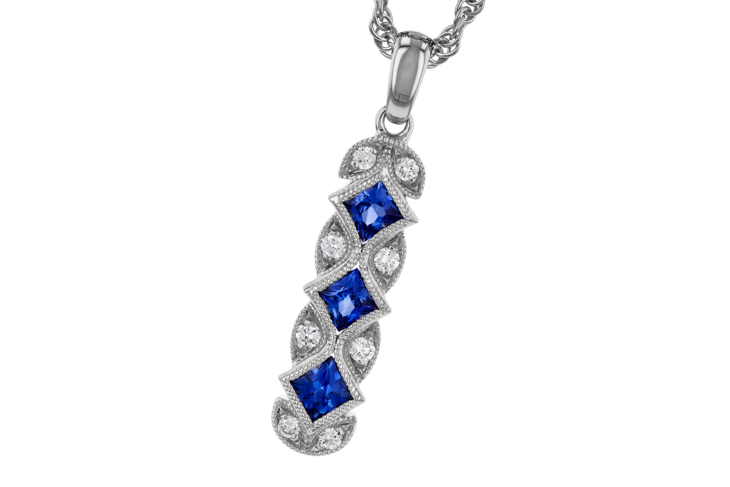 M276-11731: NECKLACE .55 TW SAPPHIRE .64 TGW