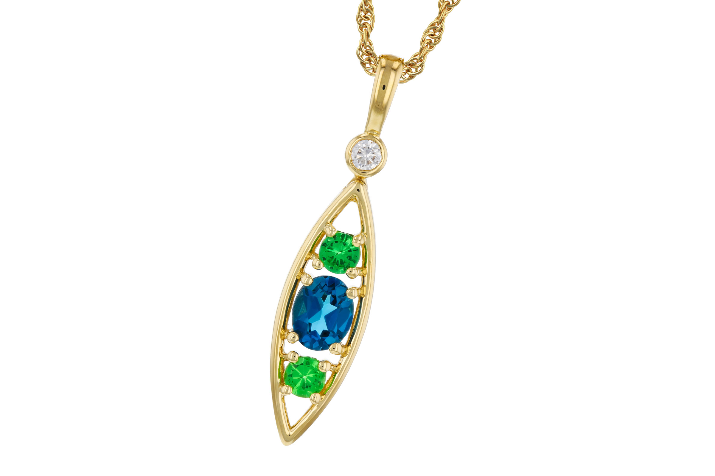 M276-11768: NECKLACE .54 SEMI-PREC (LBT & GR.GT) .58 TGW