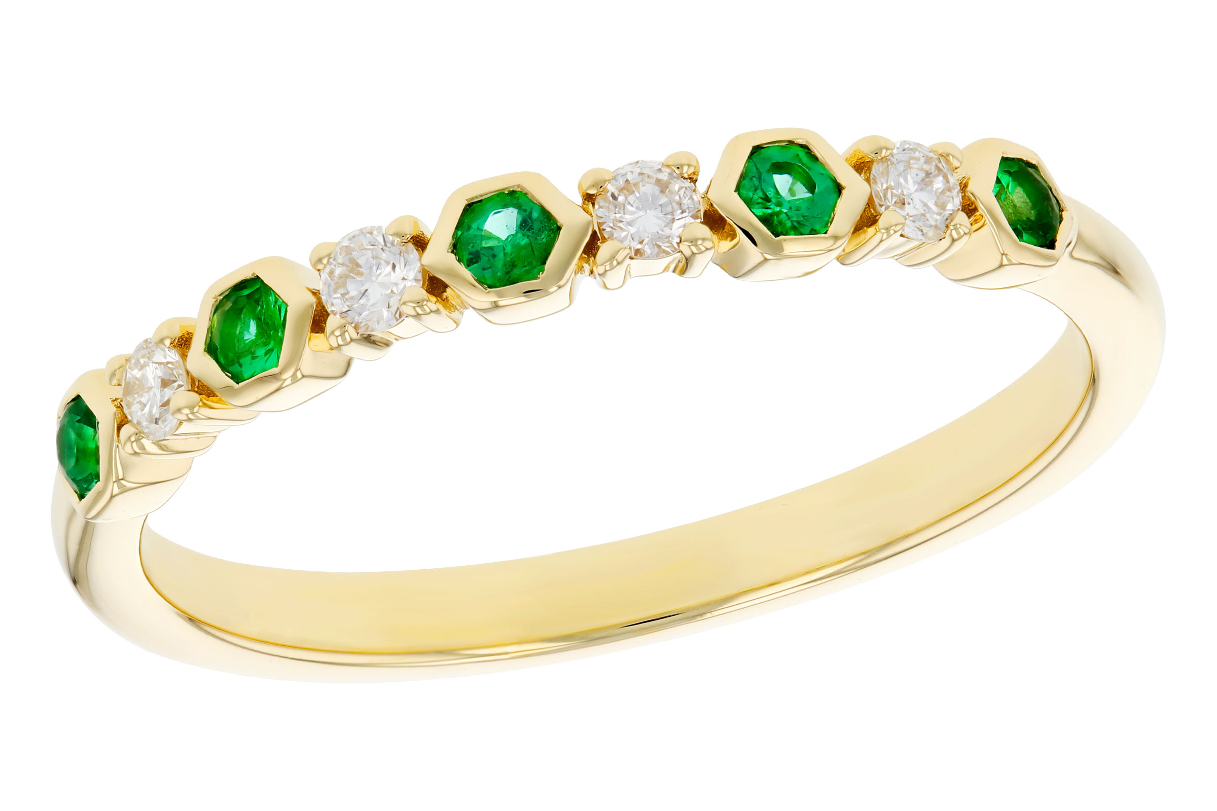 M276-12668: LDS WED RG .10 TW EMERALD .20 TGW